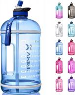 мотивационная бутылка для воды с маркером времени - vmini 1 галлон, герметичный, для занятий спортом на открытом воздухе, большой емкости (128 унций, темно-синий) для ежедневного увлажнения логотип