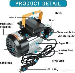 img 2 attached to 🔌 Powerful 110V AC 550W Self Priming Electric Transfer Pump - Fast 60L/min Oil, Fuel, Diesel & Biodiesel Pump for Vehicles, Construction Sites, Farms