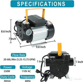 img 3 attached to 🔌 Powerful 110V AC 550W Self Priming Electric Transfer Pump - Fast 60L/min Oil, Fuel, Diesel & Biodiesel Pump for Vehicles, Construction Sites, Farms