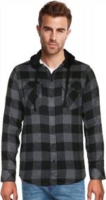 img 2 attached to Crowns Lightweight Hoodie Flannel Shirt Black Men's Clothing in Shirts