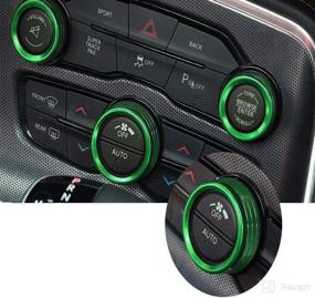 img 2 attached to Billet Aluminum Climate Control Knob Covers for Dodge Charger and Challenger - Green HVAC A/C Radio Tuner Knob Button Switch Trim Cover Compatible with Dodge Charger/Challenger (2015 and newer)