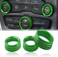 billet aluminum climate control knob covers for dodge charger and challenger - green hvac a/c radio tuner knob button switch trim cover compatible with dodge charger/challenger (2015 and newer) logo