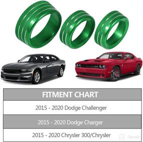 img 1 attached to Billet Aluminum Climate Control Knob Covers for Dodge Charger and Challenger - Green HVAC A/C Radio Tuner Knob Button Switch Trim Cover Compatible with Dodge Charger/Challenger (2015 and newer)