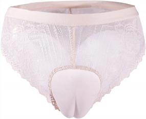img 4 attached to Crossdresser Perfection: BaronHong'S Lace Floral Mens Thong Underwear With Camel Toe Hiding And Shaping