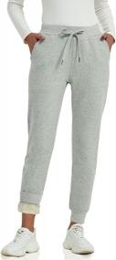 img 4 attached to Soft Sherpa-Lined Women'S Jogger Pants By Soojun