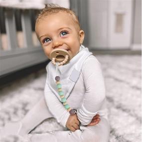 img 3 attached to 🍼 Mint Green+White Pacifier Clips for Boys and Girls - Stylish and Functional Baby Accessory