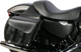 img 1 attached to Dowco Willie & Max 59589-00 Black Jack Series: Ultimate Motorcycle 🛍️ Saddlebag Set in Synthetic Leather – Black, Universal Fit, 38L Total Capacity!