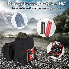 img 1 attached to 🏍️ AUFER Detachable Motorcycle Saddlebags: Waterproof & Reflective Design - 2X40L Throw Over Side Bag for Honda, Yamaha, Suzuki, etc.