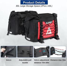 img 2 attached to 🏍️ AUFER Detachable Motorcycle Saddlebags: Waterproof & Reflective Design - 2X40L Throw Over Side Bag for Honda, Yamaha, Suzuki, etc.