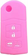 🔑 ezzy auto pink silicone rubber key fob case for mazda 3 5 6 mazda cx-7 - 4 button key cover jacket skin protector logo