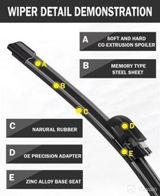 img 3 attached to 🚗 2-Pack Original Equipment Wiper Blades - 22"/22" - Replacement for Mercedes-Benz 2003-2008 C CLK Class & Audi A8 S8 2002-2009