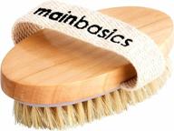 natural bristle exfoliating body brush - boost blood circulation, reduce cellulite, and promote lymphatic drainage with mainbasics dry body scrubber for dry skin logo