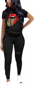 img 3 attached to Women'S Short Sleeve Casual Tracksuit Sweatsuit Set By Nimsruc - Perfect For Active Days