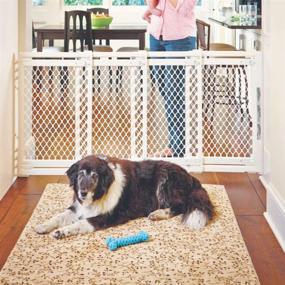 img 4 attached to 🐾 North States MyPet 62" Wide Extra Wide Pet Gate: USA-Made, Easy-to-Operate, Hardware Mount Pet Gate for Spacious Areas (31" Tall, Ivory)