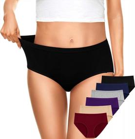 img 4 attached to OLIKEME Women'S Mid Waist Cotton Underwear Soft Hipster Briefs Full Size,Multi M