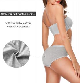 img 3 attached to OLIKEME Women'S Mid Waist Cotton Underwear Soft Hipster Briefs Full Size,Multi M