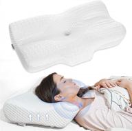 elviros memory foam cervical pillow for neck pain relief - adjustable ergonomic orthopedic contour support bed pillow for sleeping, back, stomach & side sleepers (white) logo