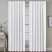 room darkening curtains - h.versailtex thermal insulated drapes for living room & bedroom, white window treatment panels with back tab/rod pocket, privacy assured, 52 x 84 inch, set of 2 panels logo
