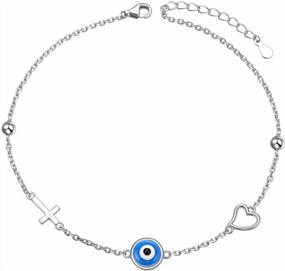 img 4 attached to Sterling Silver Anklet For Women - FLYOW Adjustable Foot Chain Ankle Bracelet For Stylish And Trendy Look