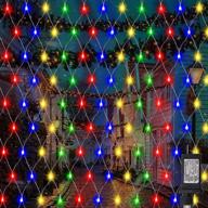 joliyoou multicolor mesh net string lights, 200 led christmas fairy lights with 8 modes, 9.8ft x 6.6ft plug-in for wall hanging, bush lawn covering & holiday decorations logo