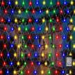 joliyoou multicolor mesh net string lights, 200 led christmas fairy lights with 8 modes, 9.8ft x 6.6ft plug-in for wall hanging, bush lawn covering & holiday decorations logo