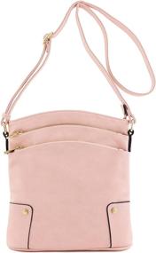 img 3 attached to Triple Pocket Large Crossbody Black Women's Handbags & Wallets at Crossbody Bags