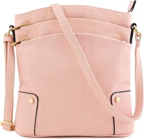 img 4 attached to Triple Pocket Large Crossbody Black Women's Handbags & Wallets at Crossbody Bags