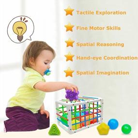 img 3 attached to 🧩 Sensory Bin for Toddlers 1-3 | Baby Shape Sorter Toys | Sensory Toys for Autism | Montessori Toys for 1-3 Year Olds | Developmental Toys for Boys and Girls | Baby Toys 12-18 Months Gift