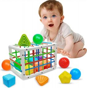 img 4 attached to 🧩 Sensory Bin for Toddlers 1-3 | Baby Shape Sorter Toys | Sensory Toys for Autism | Montessori Toys for 1-3 Year Olds | Developmental Toys for Boys and Girls | Baby Toys 12-18 Months Gift