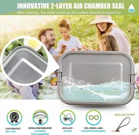 img 2 attached to Shopwithgreen Stainless Steel Bento Box With Leak-Proof Dipping Container And Reusable Lunch Bag, Removable Divider And Silicone Lid, Ideal For Kids And Adults, Dishwasher And Freezer Safe.