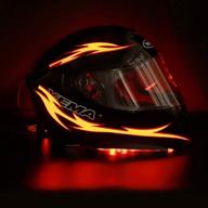 🔥 jiguoor unique flame shape 4pcs rechargeable helmet light for night riding - signal el light kit, 3 mode led strip decoration for motorcycle, red (rechargeable powered) logo