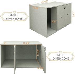 img 1 attached to 🐱 Senich Cat Litter Box Enclosure: Hidden Furniture Pet House - Stylish Cabinet Washroom Bench with Easy Assembly (35.43" L x 19.69" W x 18.5" H, Silver)