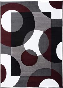 img 3 attached to Soft Area Rug With Modern Circles Design - Easy To Maintain For Home, Office, Living Room, Bedroom, And Kitchen - Burgundy, 10' X 14'