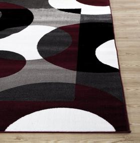 img 2 attached to Soft Area Rug With Modern Circles Design - Easy To Maintain For Home, Office, Living Room, Bedroom, And Kitchen - Burgundy, 10' X 14'