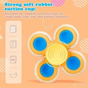 img 1 attached to Outgeek Suction Cup Spinner Toys: Set of 3 Sensory Toys for Toddlers 1-3, Window Spinning Top Toys for Baby Simple Dimple Fidget Bath Toy - Ideal Birthday Gifts for Boys and Girls