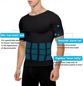 img 2 attached to Men'S Compression Undershirt Slimming Tank Top Workout Vest Abs Abdomen Body Shaper For Men