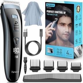 img 4 attached to Профессиональные аккумуляторные машинки для стрижки волос для мужчин со светодиодным дисплеем и накидкой для стрижки - DynaBliss HG4100