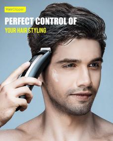 img 3 attached to Профессиональные аккумуляторные машинки для стрижки волос для мужчин со светодиодным дисплеем и накидкой для стрижки - DynaBliss HG4100