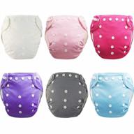 bluesnail baby bamboo cloth pocket diapers one size adjustable washable reusable 6 pack (multi) (pink) logo