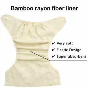 img 1 attached to BlueSnail Baby Bamboo Тканевые подгузники с карманом, один размер, регулируемый, моющийся, многоразовый, 6 упаковок (мульти) (розовый)