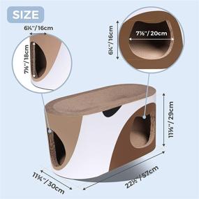 img 2 attached to 🐱 MSBC Big Cat Scratcher Lounge: Corrugated Cardboard Cat Scratcher House with Hole and Large Scratching Lounger Sofa Bed - Indoor Cats' Furniture Protector and Training Toy