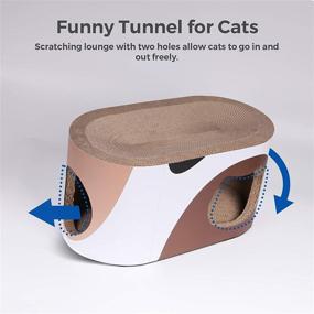 img 1 attached to 🐱 MSBC Big Cat Scratcher Lounge: Corrugated Cardboard Cat Scratcher House with Hole and Large Scratching Lounger Sofa Bed - Indoor Cats' Furniture Protector and Training Toy