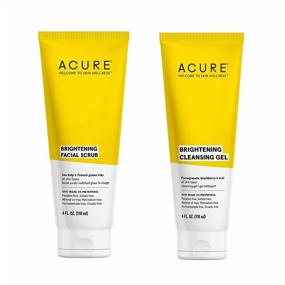 img 4 attached to Acure Bestselling Duo Kit: Brightening Scrub & Cleansing Gel For All Skin Types - Pomegranate, Blackberry, Acai, Sea Kelp & French Green Clay