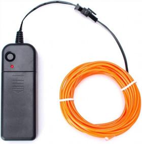 img 4 attached to ZITRADES EL Wire 9Ft, портативные неоновые огни для вечеринок, Хэллоуина, Blacklight Run, украшение своими руками (оранжевый)