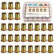 30-piece zinc-plated carbon steel rivet nut kit with knurled body - heavy duty flat head insert nuts (sae unc 3/8"-16) logo
