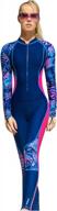 quick-dry full body wetsuit for women: one-piece scuba diving and surfing suit with long sleeves, zipper and sun protection logo