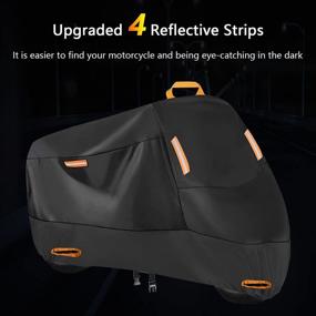 img 1 attached to 🏍️ XL 300D Heavy Duty Motorcycle Cover | All Season Waterproof Outdoor Protection Scooter Cover | Reflective Strips & Lock-Holes | Fits up to 91" Yamaha Honda Harley Suzuki | Durable & Includes Storage Bag