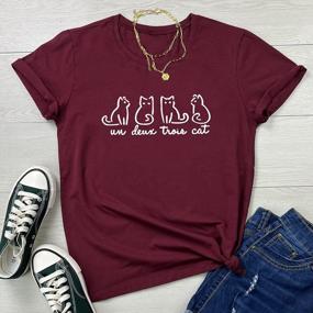 img 3 attached to Cotton Short-Sleeved Graphic Print Tee Shirts For Women By ROSEPARK - Soft And Comfortable