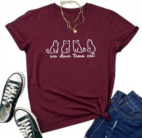 img 4 attached to Cotton Short-Sleeved Graphic Print Tee Shirts For Women By ROSEPARK - Soft And Comfortable
