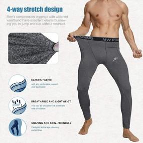 img 1 attached to Boost Your Athletic Performance With MEETWEE Men'S Compression Pants: Stay Cool And Dry During Workouts